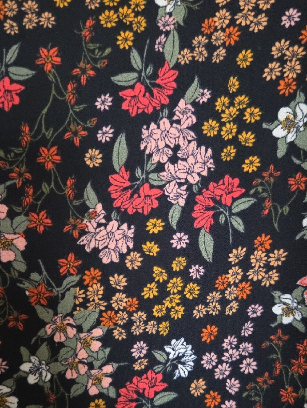 LOFT Dark Blue Floral Tank with Pink and Yellow Blooms - Picture 3 of 9